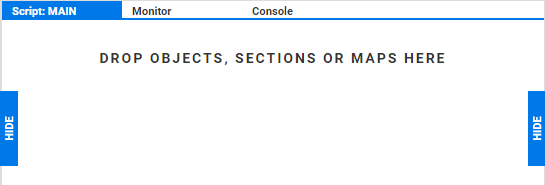 The scripting panel when empty.