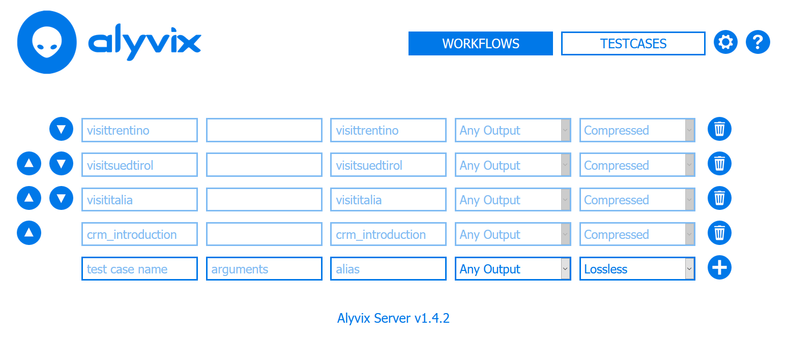 Test cases page screenshot