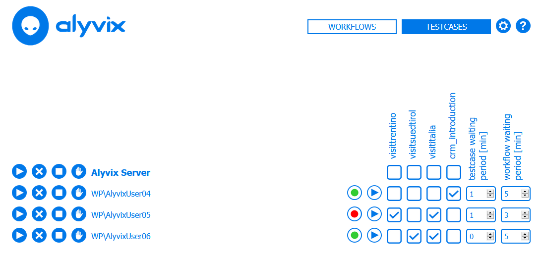 Screenshot of the settings form in Alyvix Server